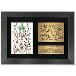 England Women&#39;s Football Autograph Team Signed Photo Euro Winners 2022 Display A4 Printed Football Beth Mead Picture Display No120
