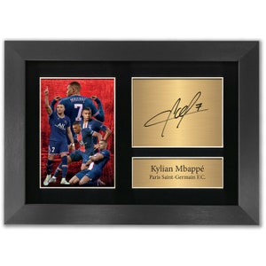 Kylian Mbappe Autograph PSG Paris Saint-Germain Signed A4 Printed Autograph Photo Memorabilia Reproduction Print Picture Display No127