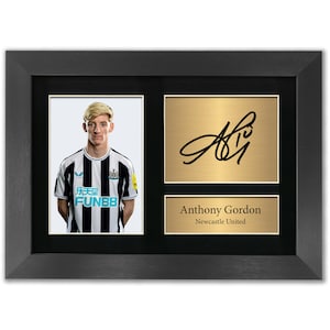 Anthony Gordon Newcastle United Autograph Player Photo Signed A4 Printed Memorabilia Reproduction Print Picture Display Toon Army No148