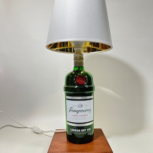 Lampada artigianale Tanqueray Gin, lampada con bottiglia, lampada vetro, lamp, gin lamps
