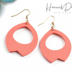 Minimalistic Tulip Earring SVG Laser Cut File, Wood Earrings Template SVG Digital Download, Laser Cut Earrings, Flower Earrings Glowforge