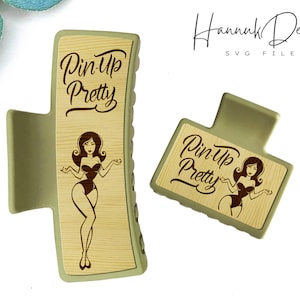 Pin Up Pretty Funny & Cute Claw Clip SVG Templaten - Laser Cut and Engraving Files Digital Download
