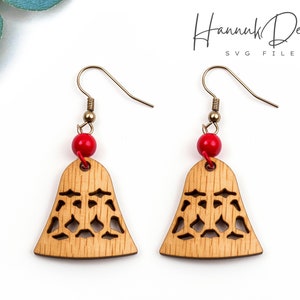 Weihnachtsglocke Holz Ohrring Svg Laser Cut Datei Digitaler Download