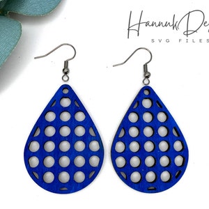 Сircles Pattern Teardrop Wood Earring Svg template, Laser Cut file for Glowforge, Cricut,  Earrings Svg, Dxf, Eps, Png, Instant Download