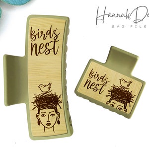 Bird&#39;s Nest Funny & Cute Claw Clip SVG Templaten - Laser Cut and Engraving Files Digital Download