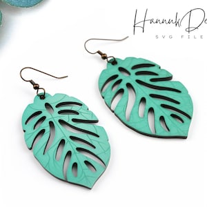 Exotic Palm Leaf Shape Wood Earring Svg Laser Cut File Digital Download