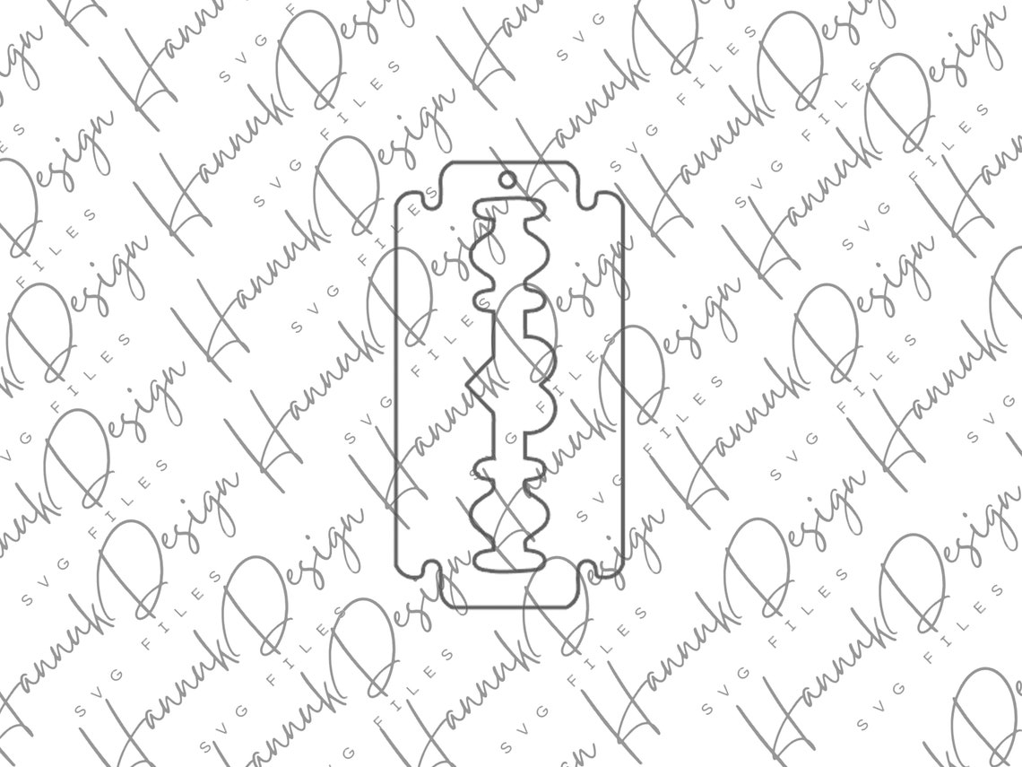 Razor Blade Earring Svg Laser Cut and Engraving File for Etsy