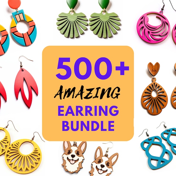 500+ Earring Bundle PART 2, Amazing Set of Earring Svg Laser Cut Files, Boho, Geometric, Floral, Gothic  Native Designs Digital Download