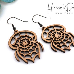 Spider Silhouette Wood Earring Svg Laser Cut File Digital Download