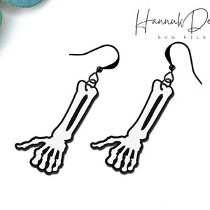 LIKE Skeleton Hand Wood Earring Svg Laser Cut File Digital Download