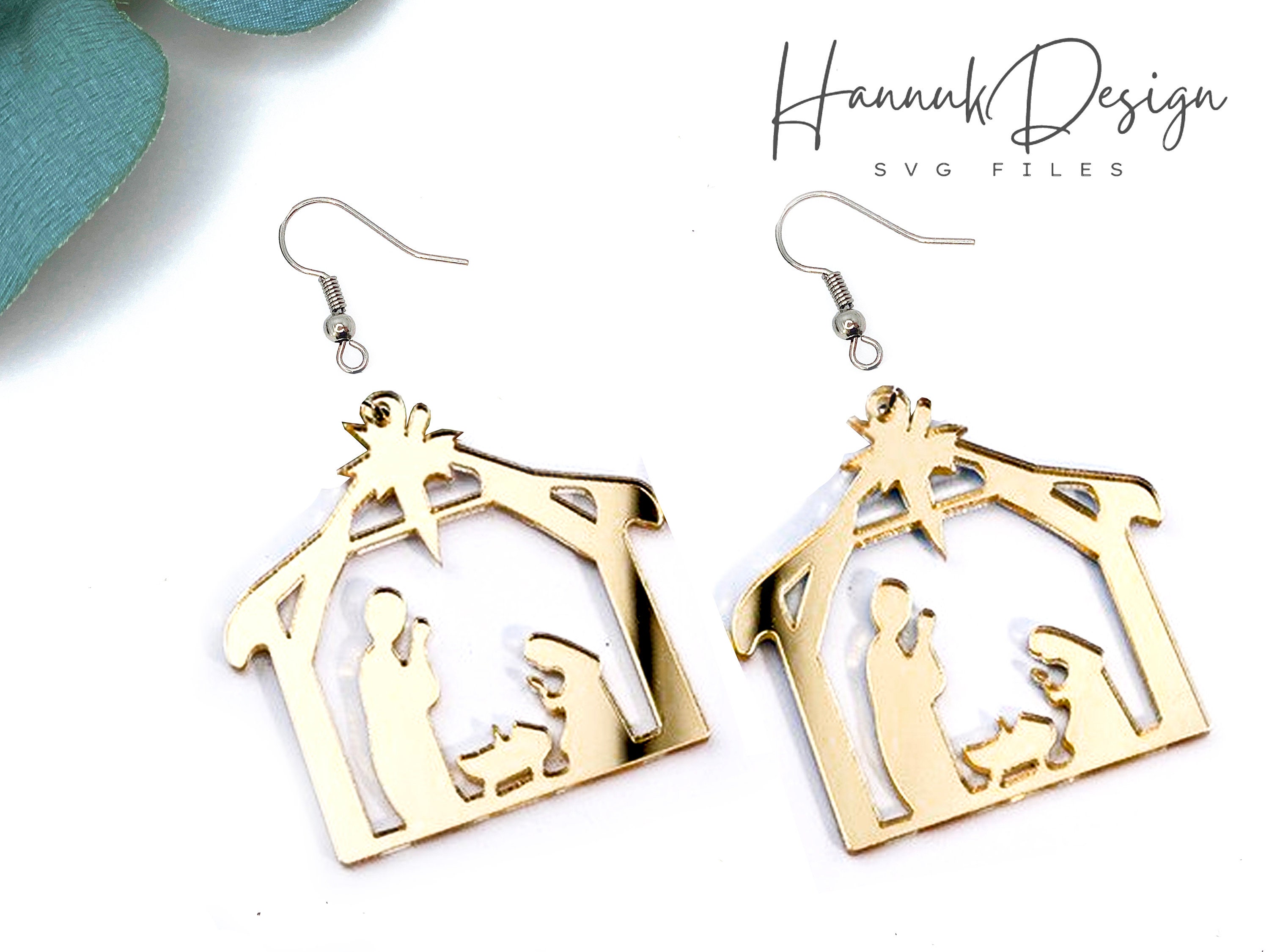 Nativity Scene Christmas Earring Svg Laser Cut File for Etsy