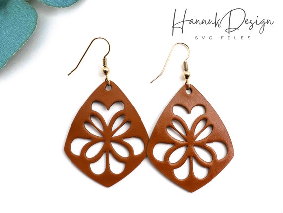 Cricut Maker Cricut Leather Heart Earrings Diamond Shape With Boho