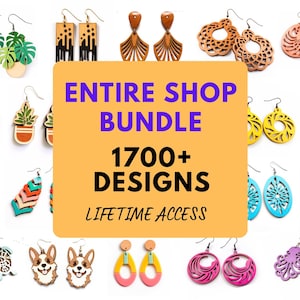 1700+ Bundle di file SVG per orecchini tagliati al laser, Boho, Geometrici, Animali, Halloween, Disegni floreali, Accesso a vita, Licenza commerciale DIGITALE