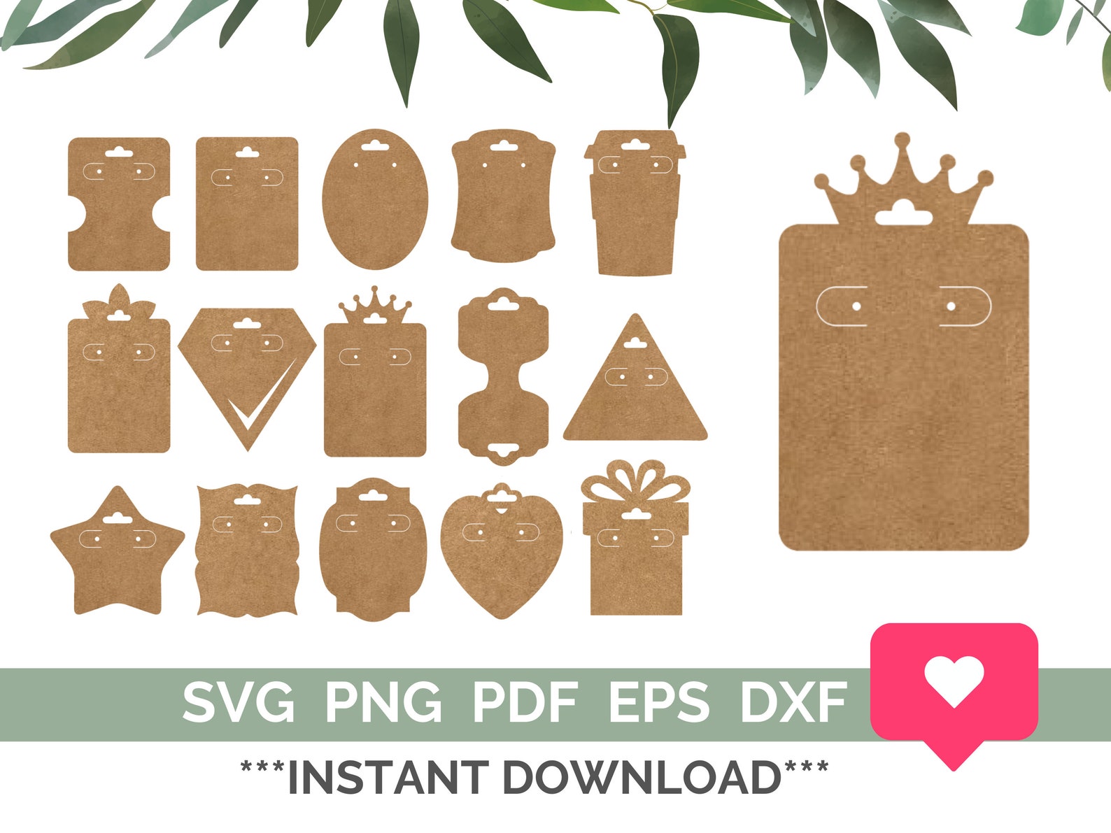 Earring Label Display Earring Card Svg, Earring Display Template, Earring Card Svg ...
