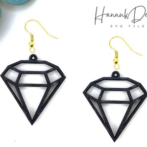 Diamond Earring Svg Laser cut file for Glowforge, Acrylic Geometric Earrings Svg, Wood earring svg, Template Svg, Instant Download