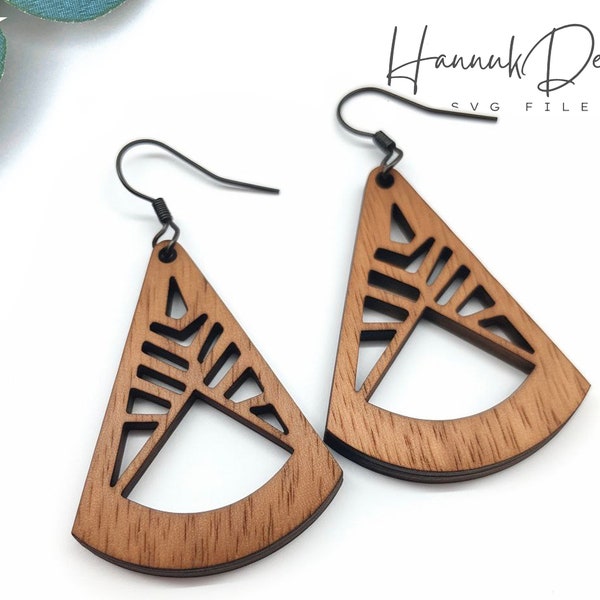 Native Pattern Reuleaux Triangle Boho Earring Svg Laser Cut File for Glowforge, Acrylic, Leather, Wood Earring Template Svg Instant Download