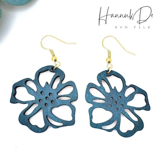 Boho Flower Earring Svg Laser Cut  File For Glowforge, Wood Earring Template Svg, Poppy Earrings Svg, Boho Earring svg Instant Download