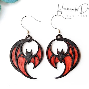 Vampire Bat Earring SVG: Halloween Laser Cut File (Digital Download)