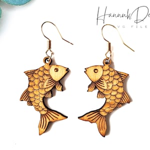 Fish Earring SVG Laser Cut and Engrave File - Digital Download