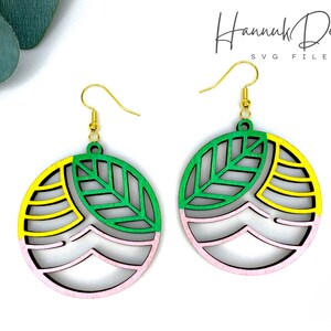 Floral Geometric Wood Earring Svg, Laser Cut Earring Svg for Glowforge, Earrings Svg, Earring template svg, Instant Download
