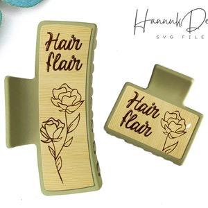 Hair Flair Funny & Cute Claw Clip SVG Templaten - Laser Cut and Engraving Files Digital Download