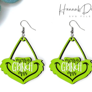 X-Mas Earring Svg Laser cut file for Glowforge, Template Svg, Wood earring svg, Acrylic Christmas Earrings svg Instant Download