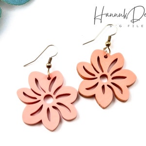 桜の花のイヤリングレーザーカットファイルデジタルダウンロード