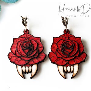 Vampir Rose Ohrring SVG-Datei für Laserschneiden DIGITAL DOWNLOAD