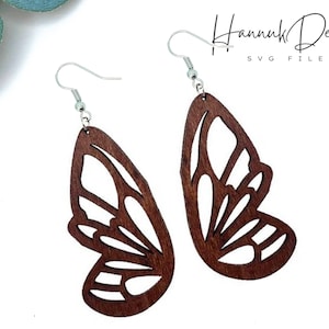 Fichier de découpe laser Svg de boucle d'oreille papillon, boucles d'oreilles en bois modèle SVG en téléchargement numérique, boucles d'oreilles découpées au laser SVG, boucles d'oreilles papillon Glowforge