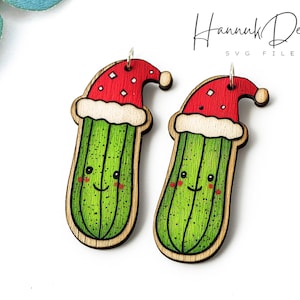 Lustige Weihnachtsgurke Ohrring SVG Laser Cut Datei digitaler Download