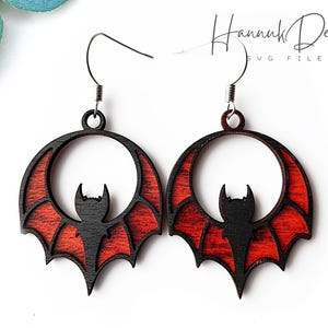 Kolczyki Halloween Bat Vampire SVG do cięcia laserowego CYFROWE POBIERANIE