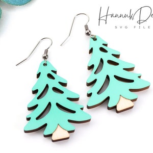Christmas Tree Earrings SVG Laser Cut File: Xmas Winter Holiday Jewelry (Digital Download)