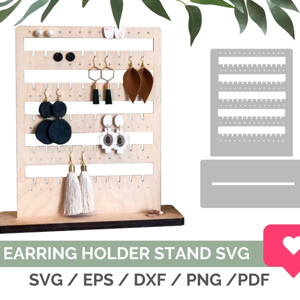 Earring Display Stand SVG, Earring Stand SVG, Glowforge Earring Display SVG File, Earring Holder Laser File, Instant Download