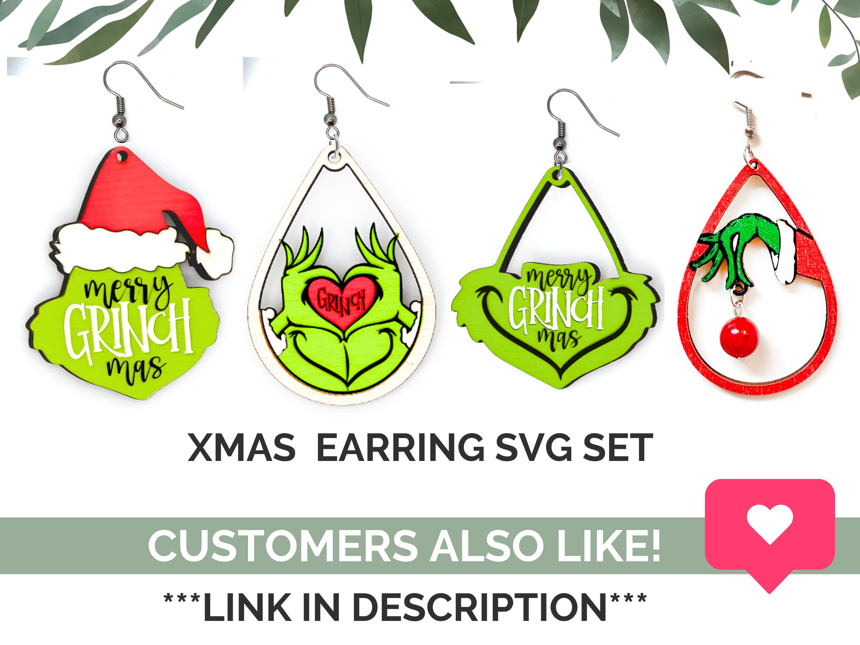 Christmas Earring Svg Laser Cut File for Earring Etsy Australia