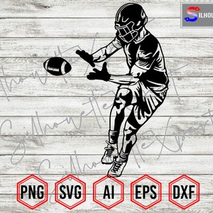 Football Silhouette #1, American Football svg, Football Player svg - Cricut, CNC, Laser, Vinyl Cutter, Decal Sticker, T-Shirt File.