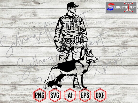 K9 Handler svg/ German Shepherd svg/ Police K9 svg K9 unit svg/ Thin Blue  Line svg Clipart, Cricut, CNC, Vinyl Cutter, T-Shirt