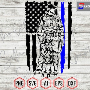 US K9 Handler #3, K9 Unit svg, Police K9 svg, German Shepherd svg, patriotic svg - Cricut, CNC, Vinyl Cutter, Decal Sticker, T-Shirt File.