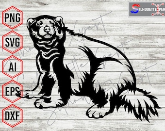 Entzückende Wolverine svg, Wolverine svg, Animal svg, Wildlife svg - Clipart, Cricut, CNC, Vinyl Cutter, Decal Sticker, T-Shirt Datei.