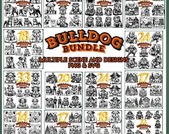 Bulldog Dog Clipart SVG PNG | Cute Pet Silhouette & Digital Art | Peeking Bulldog outline for Cricut, Sublimation - Digital Downloads