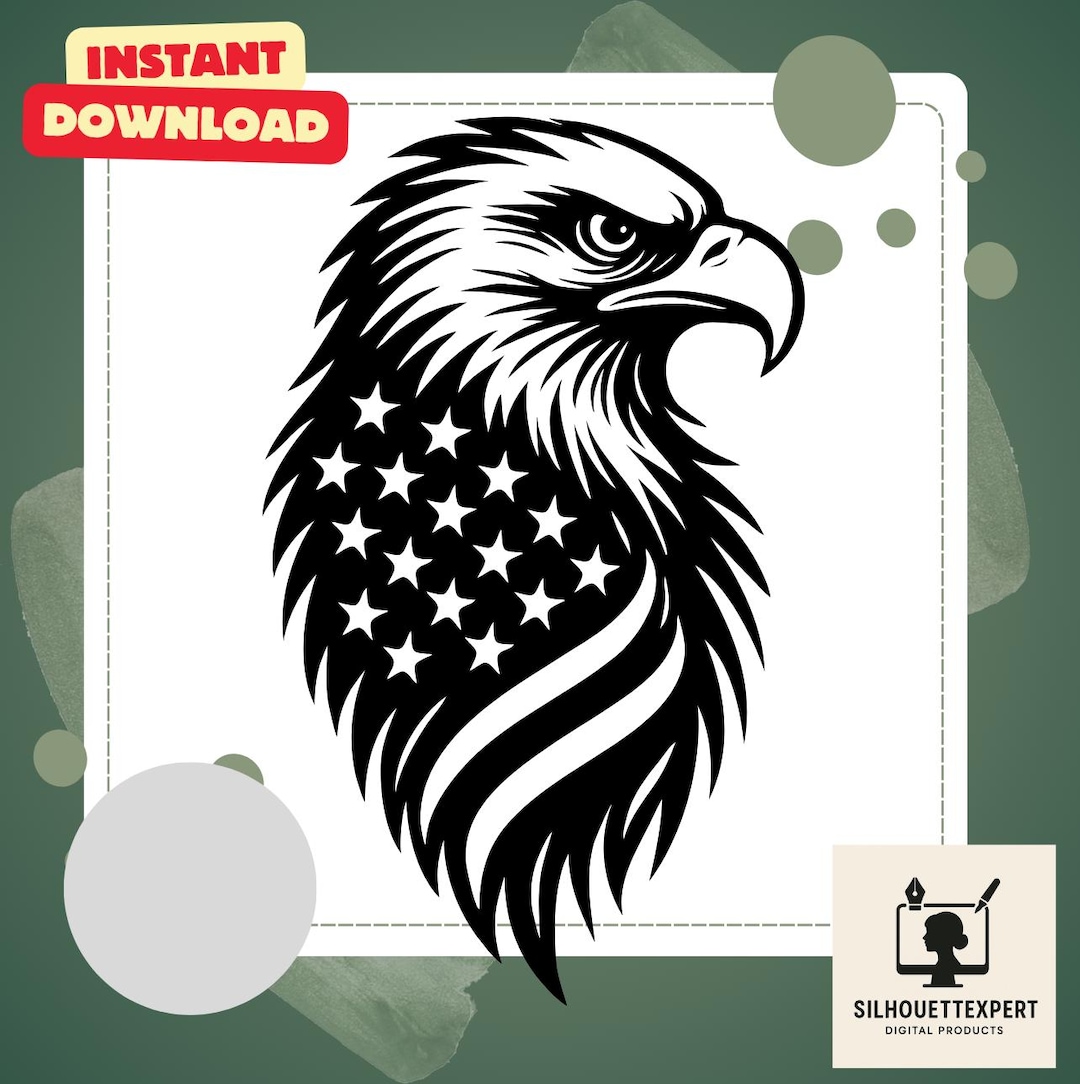 American Eagle Flag SVG | Patriotic USA Tattoo Design | Bald Eagle USA ...