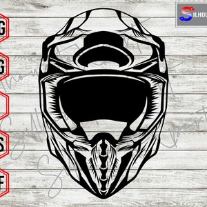 Motocross Helmet Front Face svg, Motocross svg, Dirt Bike svg, Mud Life svg - Cricut, CNC, Laser, Vinyl Cutter, Decal Sticker, T-Shirt File.