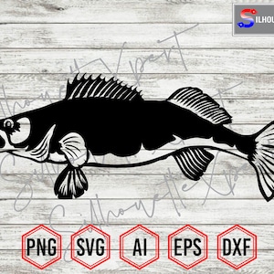 Walleye svg, Fishing svg, Fish svg - Vector, Clipart, Silhouette, Cricut, CNC, Laser, Vinyl Cutter, Decal Sticker, T-Shirt File.