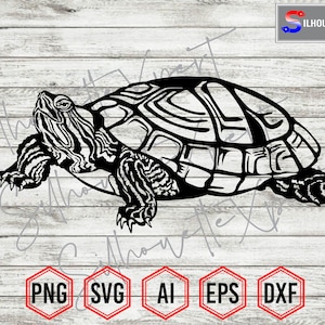 Adorable Turtle Silhouette #5, Turtle svg, Ocean svg, Summer svg - Clipart, Cricut, CNC, Vinyl Cutter, Decal Sticker, T-Shirt File.