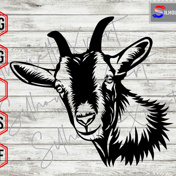 Goat Head svg, Goat Face svg, Farm Animal svg - Vector, Clipart, Cricut, CNC, Laser, Vinyl Cutter, Decal Sticker, T-Shirt File.