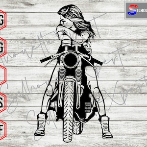 Racing Motor Girl svg, Racing svg, Motorcycle svg, Riding Girl svg - Cricut, CNC, Laser, Vinyl Cutter, Decal Sticker, T-Shirt File.