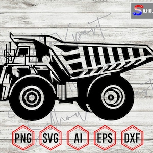 Dump Truck Silhouette #1, Construction Truck svg, Heavy Equipment svg - Clipart, Cricut, CNC, Vinyl Cutter, Decal Sticker, T-Shirt File.