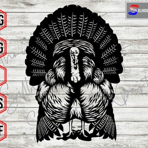 Turkey Silhouette #2, Thanksgiving svg, Autumn svg, Turkey svg - Vector, Clipart, Cricut, CNC, Vinyl Cutter, Decal Sticker, T-Shirt File.