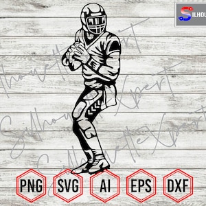 Football svg, American Football svg, Football Player svg - Clipart, Cricut, CNC, Laser, Vinyl Cutter, Decal Sticker, T-Shirt File.