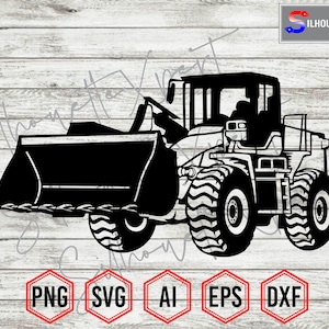 Wheel Loader Silhouette #2, Heavy Equipment svg, Construction Truck svg - Vector, Cricut, CNC, Vinyl Cutter, Decal Sticker, T-Shirt File.