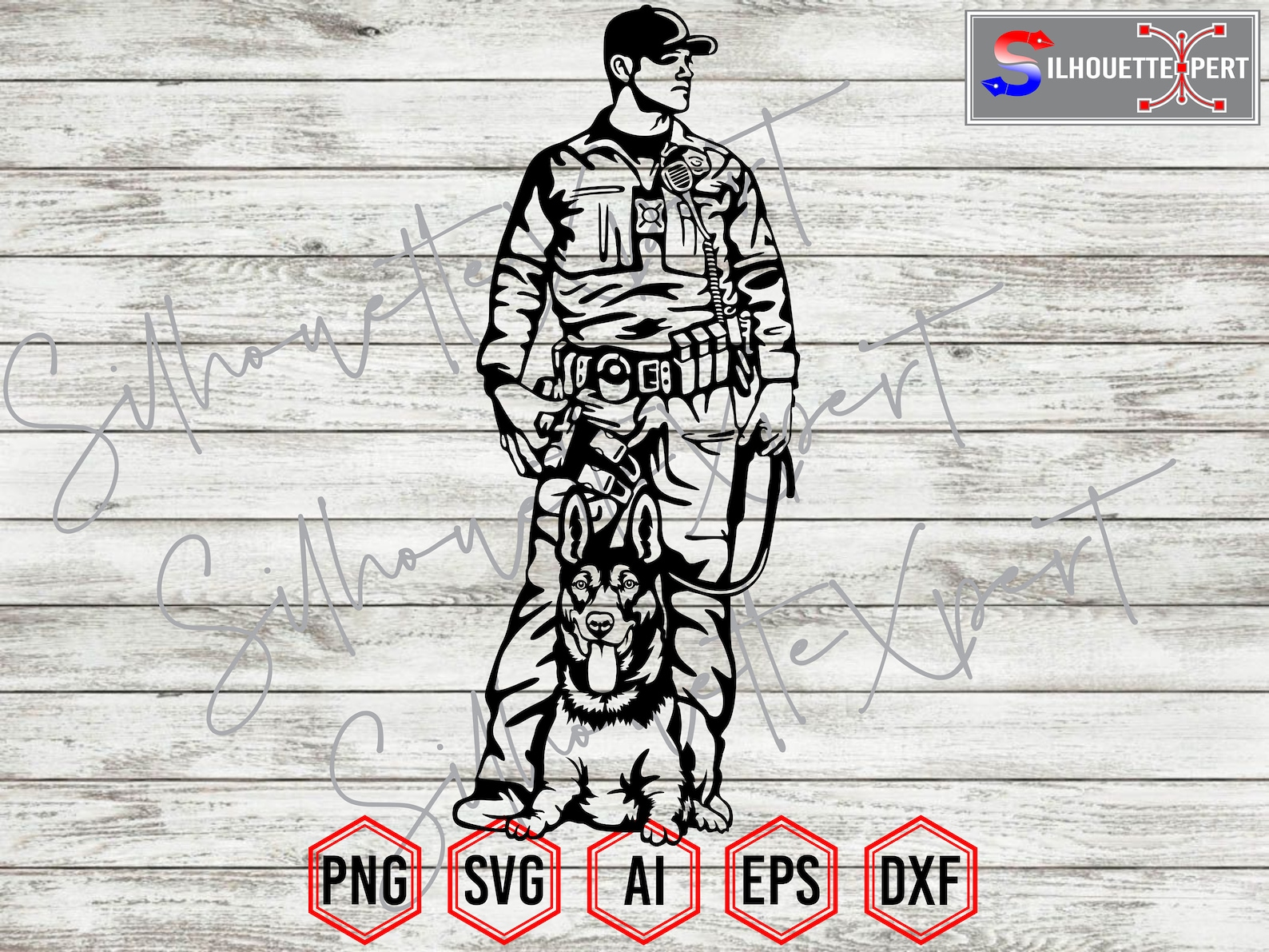 K9 Handler Silhouette 3, K9 Unit Svg, Police K9 Svg, German Shepherd ...